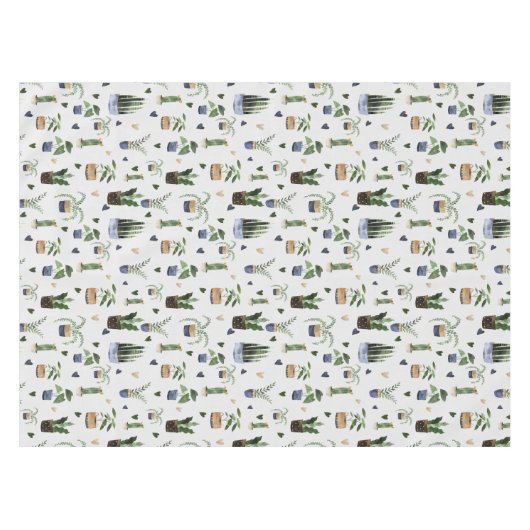 Cactus succulents & Potted Pflanze Boho Pattern Tischdecke (Vorderseite (Horizontal))