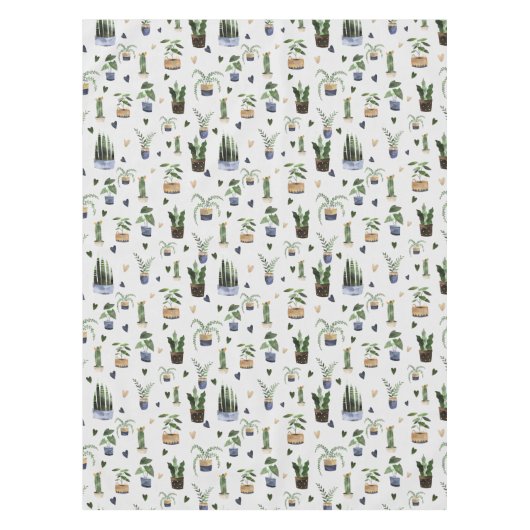 Cactus succulents & Potted Pflanze Boho Pattern Tischdecke (Vorderseite)