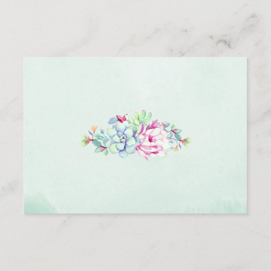 Cactus succulents String Lights Wedding Begleitkarte (Rückseite)