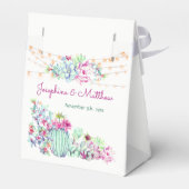 Cactus succulents String Lights Wedding Geschenkschachtel (Rückseite)