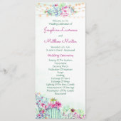 Cactus succulents string Lights Wedding Programs Programm (Vorderseite)