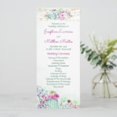 Cactus succulents string Lights Wedding Programs Programm (Stehend Vorderseite)