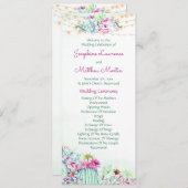 Cactus succulents string Lights Wedding Programs Programm (Vorne/Hinten)