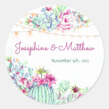 Cactus succulents String Lights Wedding