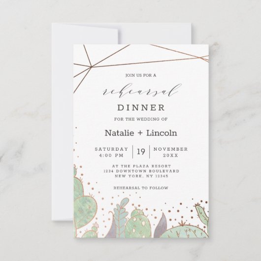 Cactus & Succulents Terrarium Probe Dinner Einladung (Vorderseite)