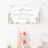 Cactus & Succulents Terrarium Wedding Willkommen Banner (Insitu)