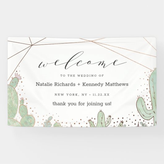 Cactus & Succulents Terrarium Wedding Willkommen Banner (Horizontal)