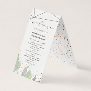 Cactus Succulents Trendy Wedding Zeremony Program