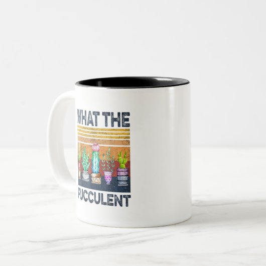 Cactus succulents Was das Kernstück der Gartenarbe Zweifarbige Tasse (Vorderseite Links)