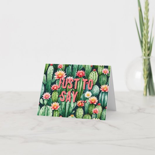 cactus succulents watercolor geflochten Danke Kart (Vorderseite)
