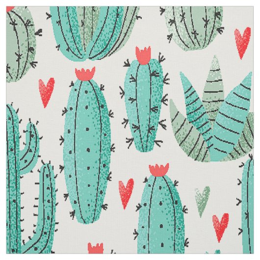 Cactus succules hercculed stoff (Muster)