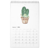 Cactus suculents in wässriger Farbe Kalender (Jan 2026)