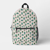 Cactus sukculent Pattern Bedruckter Rucksack (Vorderseite)