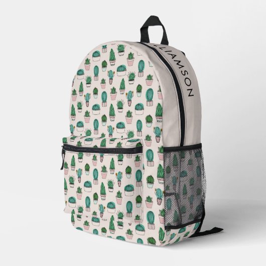 Cactus sukculent Pattern Bedruckter Rucksack (Rückseitige Ecke Rechts)