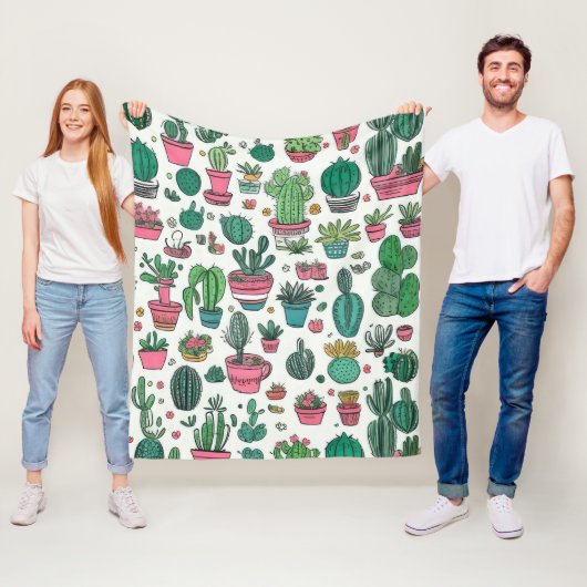 Cactus sukculent Pattern Fleecedecke (Beispiel)