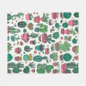 Cactus sukculent Pattern Fleecedecke (Vorderseite (Horizontal))