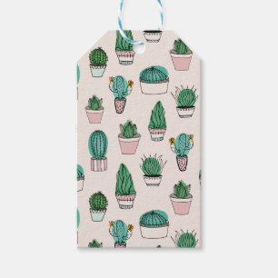 Cactus sukculent Pattern Geschenkanhänger