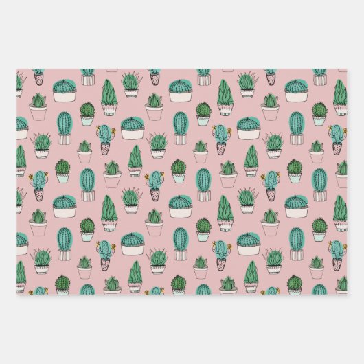 Cactus sukculent Pattern Geschenkpapier Set (Vorderseite 3)