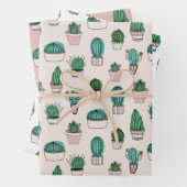 Cactus sukculent Pattern Geschenkpapier Set (Beispiel)