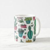 Cactus sukculent Pattern Kaffeetasse (VorderseiteRechts)