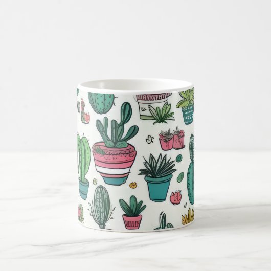 Cactus sukculent Pattern Kaffeetasse (Mittel)