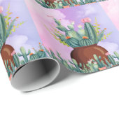 Cactus Sunrise Wrapping Paper Geschenkpapier (Rolleneckpunkt)