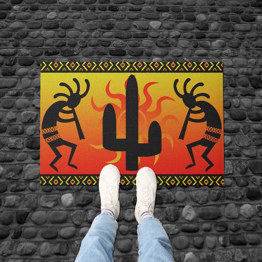 Cactus Sunset Desert Kokopelli Südwest Design Fußmatte