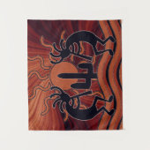 Cactus Sunset Desert Kokopelli Südwest Design Wandteppich (Vorderseite)