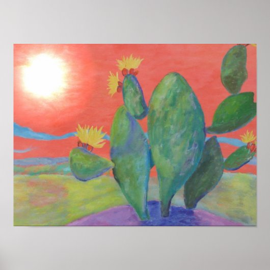Cactus Sunset Poster (Vorne)