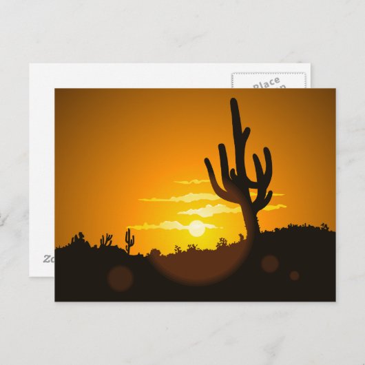 Cactus Sunset Postkarte (Vorne/Hinten)