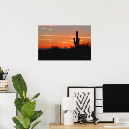 Cactus Sunset Print Poster (Heimbüro)