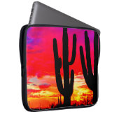 Cactus Sunset Red Pink Blue Orange Laptopschutzhülle (Vorne Rechts)
