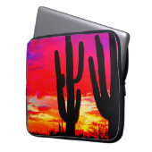 Cactus Sunset Red Pink Blue Orange Laptopschutzhülle (Vorderseite Links)