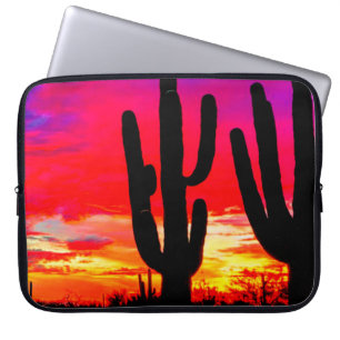 Cactus Sunset Red Pink Blue Orange Laptopschutzhülle