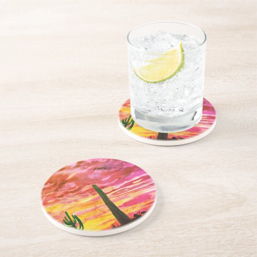 Cactus Sunset Untersetzer (Seite)