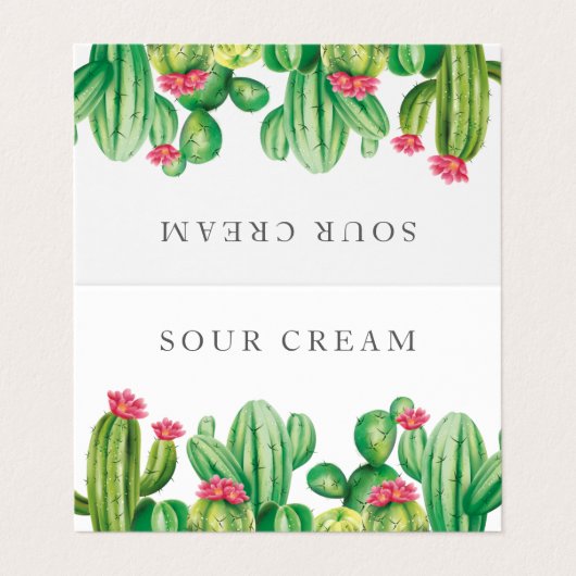 Cactus taco Bar Party Visitenkarten (Außenseite Aufgefaltet)