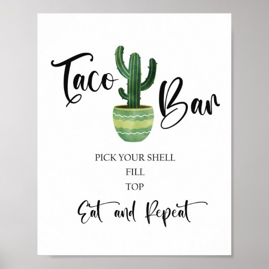 Cactus Taco Bar Sign Poster (Vorne)
