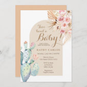 Cactus Taco "Bout A Baby Pampas Grass Einladung (Vorne/Hinten)