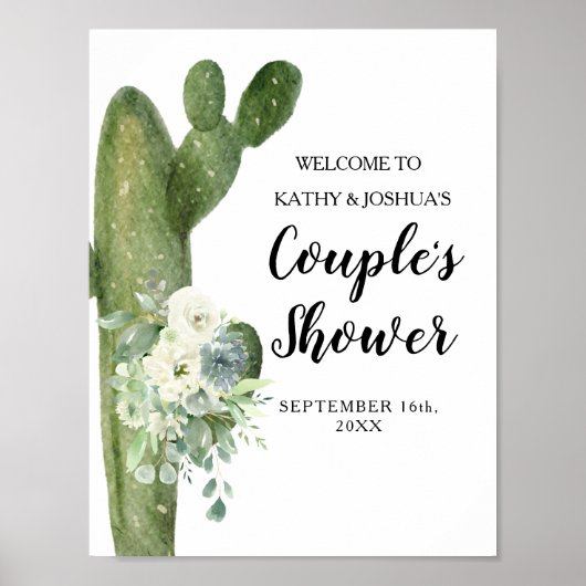 Cactus Taco 'bout Liebe Couple Dusche Willkommen Poster (Vorne)