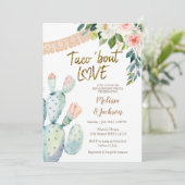 Cactus Taco Bout Liebe Pampas Grass Verlobung Einladung (Stehend Vorderseite)