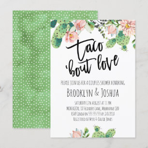 Cactus Taco 'bout Love Paare Brautparty-Einladung Einladung