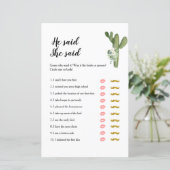 Cactus Taco über die Liebe Er sagte, sie habe Game (Stehend Vorderseite)