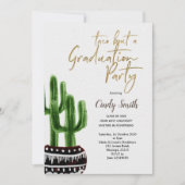 Cactus Taco über eine grüne Graduierungspartei Einladung (Vorderseite)