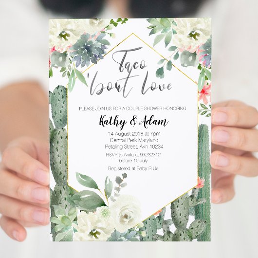 Cactus Taco über Liebe COUPLES SHOWER Einladung