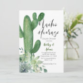 Cactus Taco über Liebe COUPLES SHOWER Einladung (Stehend Vorderseite)