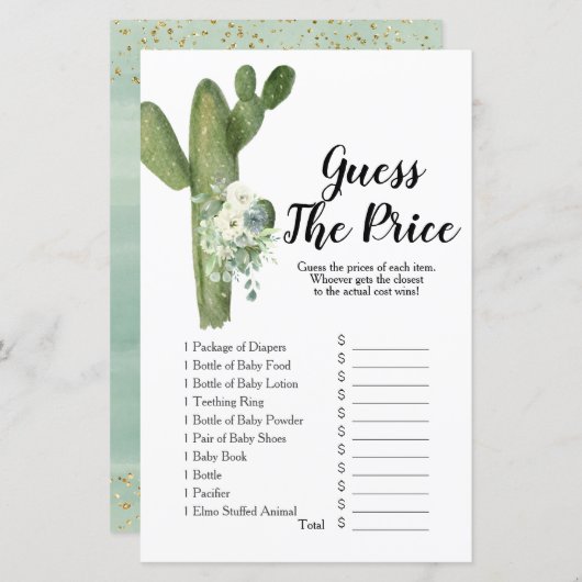 Cactus Taco über Liebe Raten Sie den Preis Spiel (Vorne/Hinten)