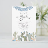Cactus Taco'bout BABY Boy Shower Einladung (Stehend Vorderseite)
