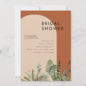 Cactus Terracotta Geometric Brautparty Einladung (Vorderseite)