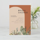 Cactus Terracotta Geometric Brautparty Einladung (Stehend Vorderseite)