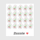 Cactus Terracotta Pots Shapes Floral Jungle Aufkleber (Blatt)